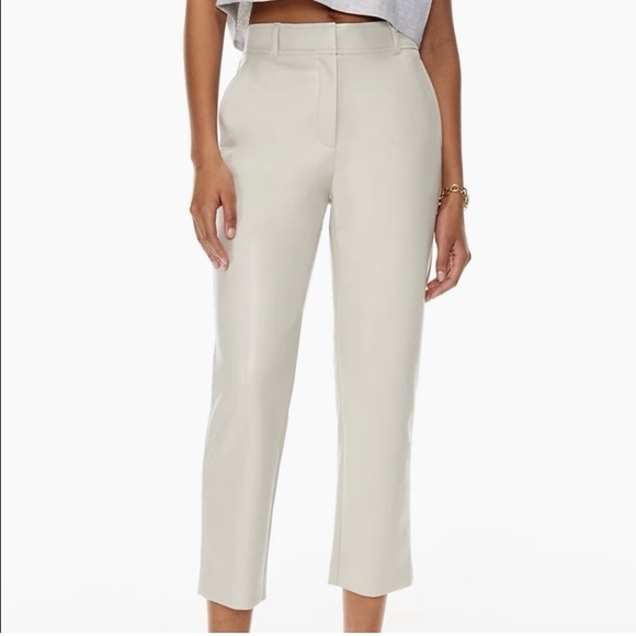 Vegan leather pants in color pearl - Picture 6 of 6